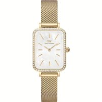 Armbanduhr Daniel Wellington Dame PETITE&QUADRO WITH STONES IN BEZEL in Stahl DW00100668 - DW00100668